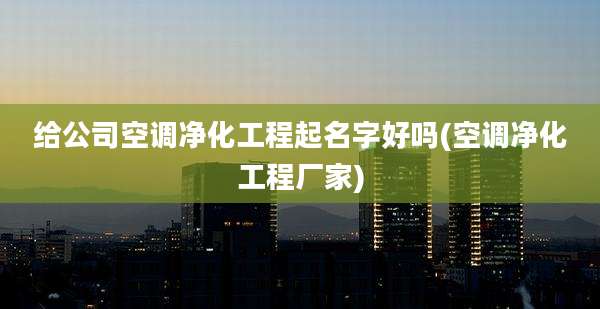 给公司空调净化工程起名字好吗(空调净化工程厂家)