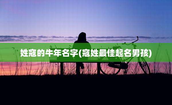 姓寇的牛年名字(寇姓最佳起名男孩)