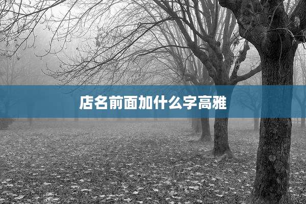 店名前面加什么字高雅