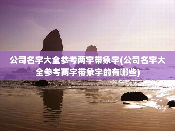 公司名字大全参考两字带象字(公司名字大全参考两字带象字的有哪些)