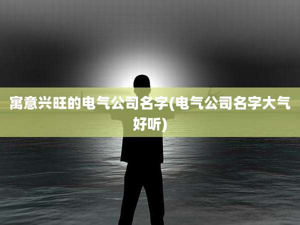 寓意兴旺的电气公司名字(电气公司名字大气好听)