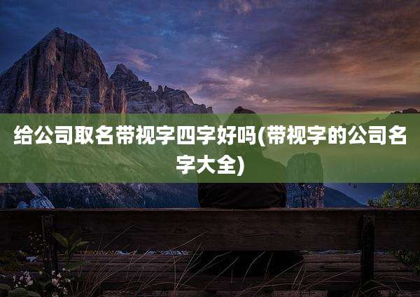 给公司取名带视字四字好吗(带视字的公司名字大全)