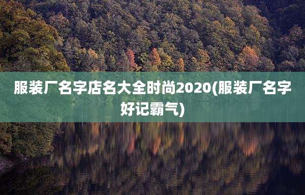 服装厂名字店名大全时尚2020(服装厂名字好记霸气)