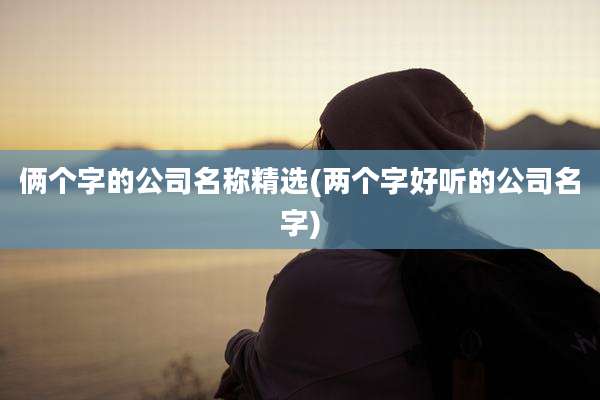 俩个字的公司名称精选(两个字好听的公司名字)