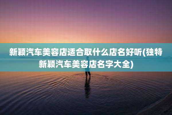 新颖汽车美容店适合取什么店名好听(独特新颖汽车美容店名字大全)
