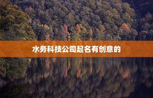 水务科技公司起名有创意的
