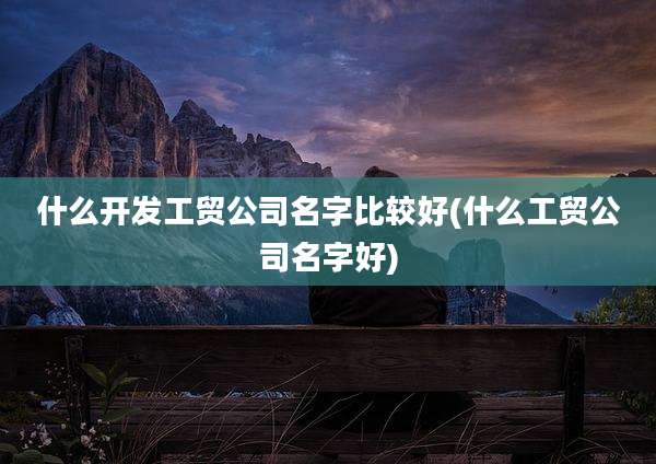 什么开发工贸公司名字比较好(什么工贸公司名字好)