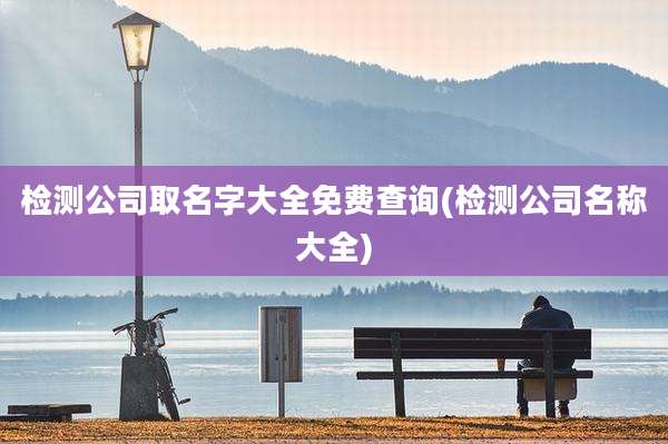 检测公司取名字大全免费查询(检测公司名称大全)