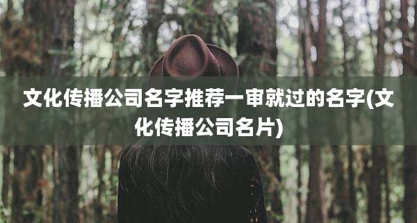 文化传播公司名字推荐一审就过的名字(文化传播公司名片)