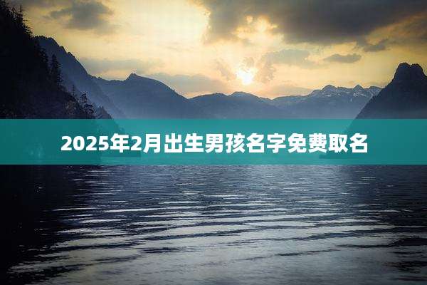2025年2月出生男孩名字免费取名