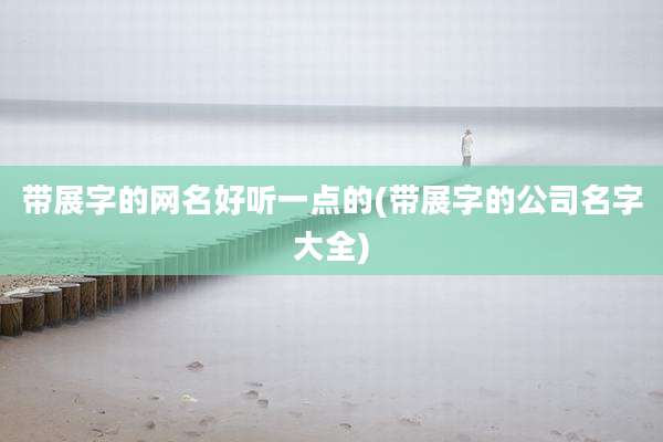带展字的网名好听一点的(带展字的公司名字大全)