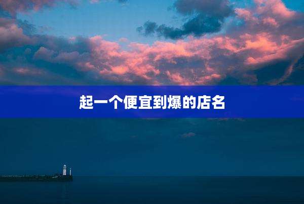 起一个便宜到爆的店名