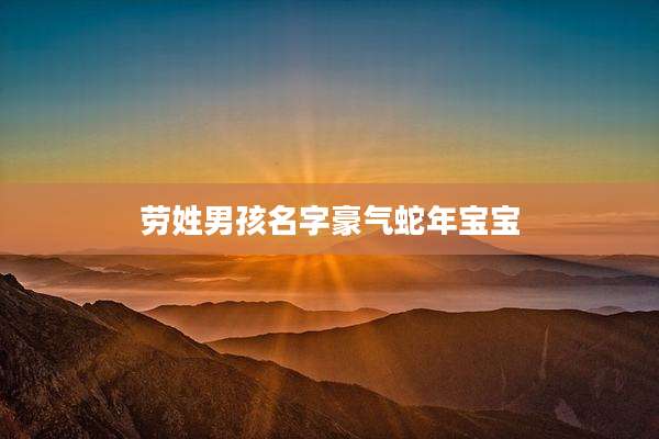 劳姓男孩名字豪气蛇年宝宝