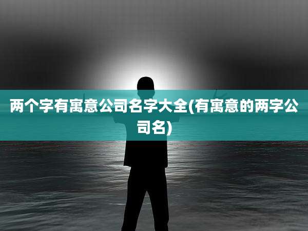 两个字有寓意公司名字大全(有寓意的两字公司名)