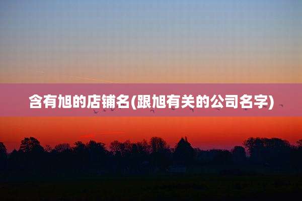 含有旭的店铺名(跟旭有关的公司名字)