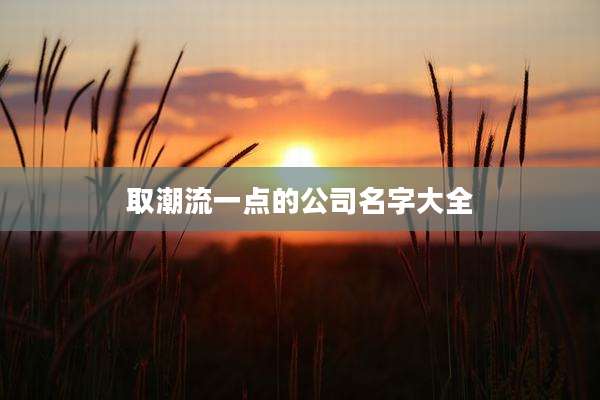 取潮流一点的公司名字大全