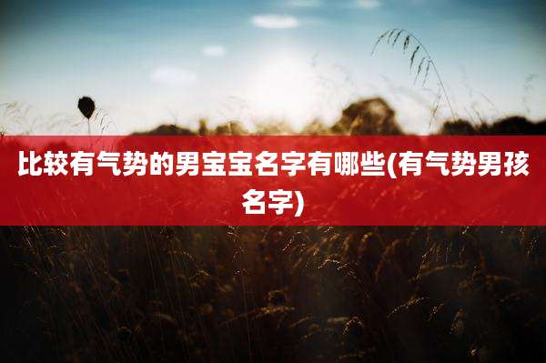比较有气势的男宝宝名字有哪些(有气势男孩名字)