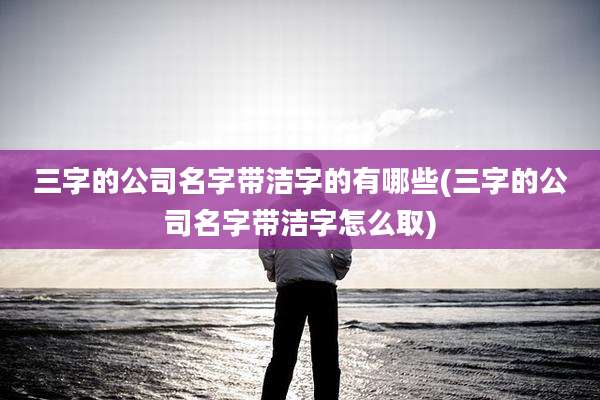 三字的公司名字带洁字的有哪些(三字的公司名字带洁字怎么取)