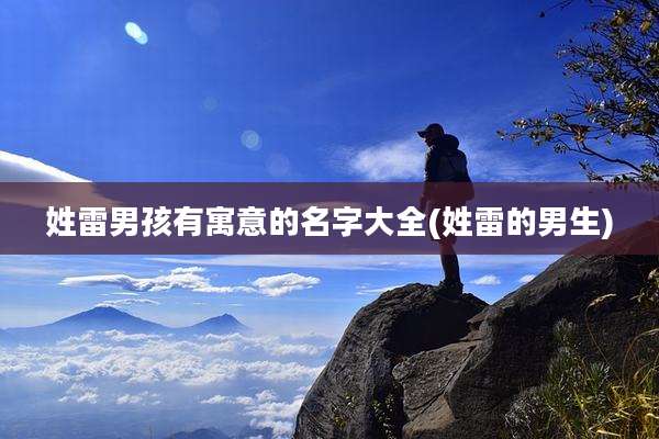姓雷男孩有寓意的名字大全(姓雷的男生)