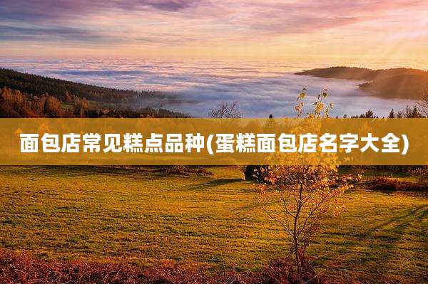 面包店常见糕点品种(蛋糕面包店名字大全)