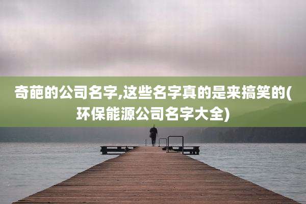 奇葩的公司名字,这些名字真的是来搞笑的(环保能源公司名字大全)