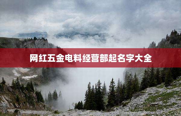 网红五金电料经营部起名字大全