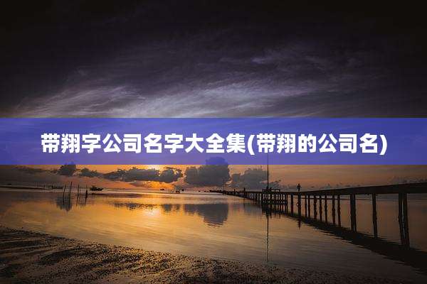 带翔字公司名字大全集(带翔的公司名)