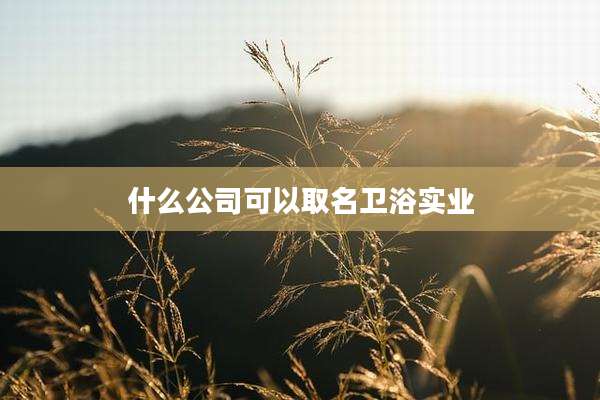 什么公司可以取名卫浴实业