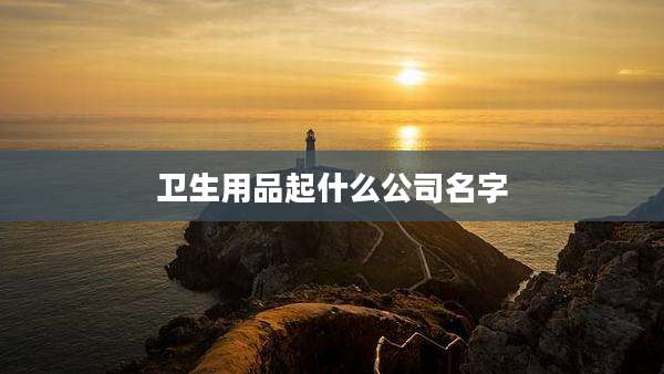 卫生用品起什么公司名字