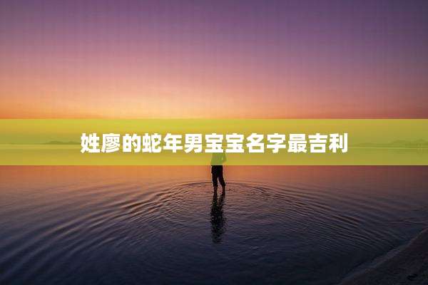 姓廖的蛇年男宝宝名字最吉利