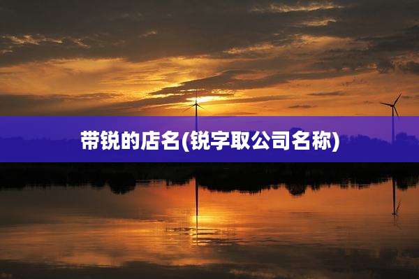 带锐的店名(锐字取公司名称)