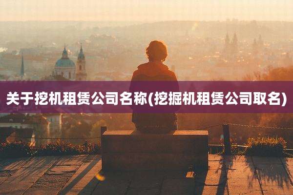 关于挖机租赁公司名称(挖掘机租赁公司取名)
