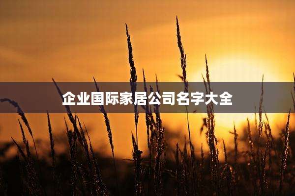 企业国际家居公司名字大全