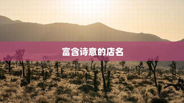 富含诗意的店名