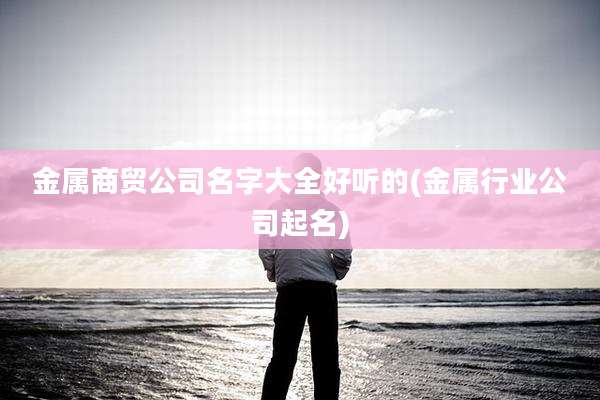 金属商贸公司名字大全好听的(金属行业公司起名)