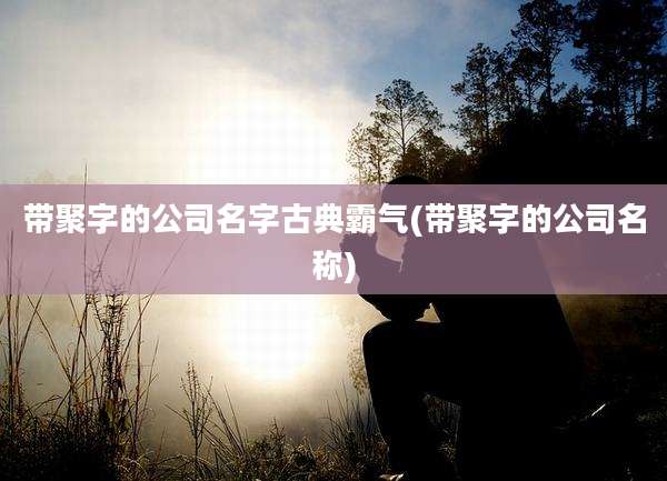 带聚字的公司名字古典霸气(带聚字的公司名称)