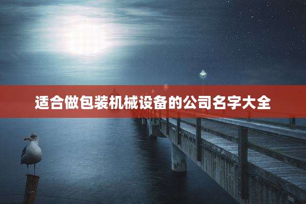 适合做包装机械设备的公司名字大全