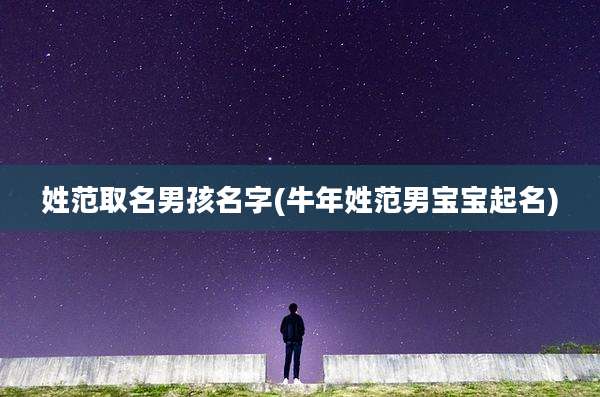 姓范取名男孩名字(牛年姓范男宝宝起名)