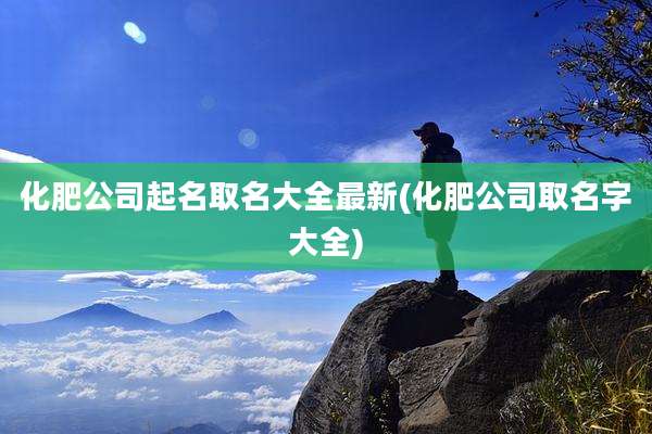 化肥公司起名取名大全最新(化肥公司取名字大全)