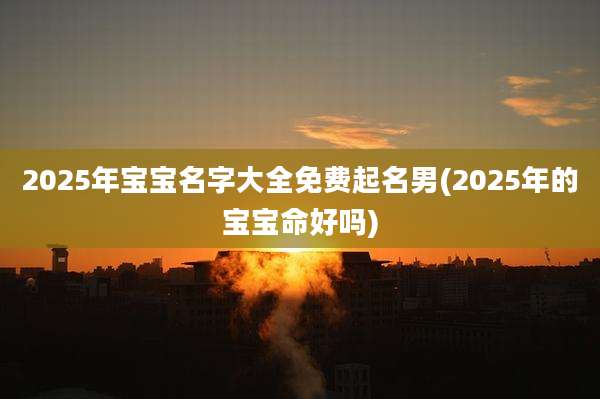 2025年宝宝名字大全免费起名男(2025年的宝宝命好吗)