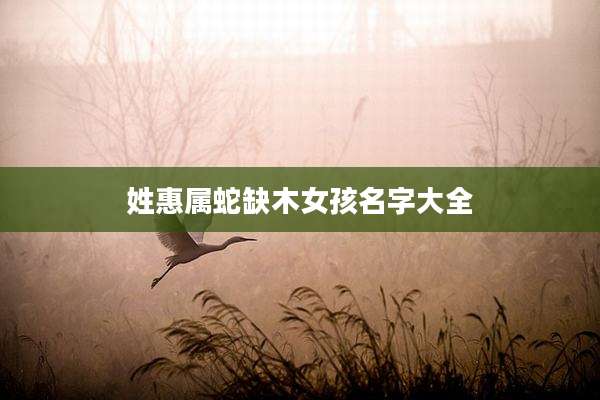 姓惠属蛇缺木女孩名字大全