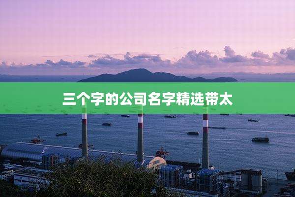 三个字的公司名字精选带太