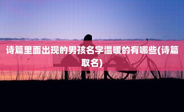 诗篇里面出现的男孩名字温暖的有哪些(诗篇取名)