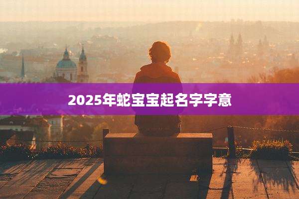 2025年蛇宝宝起名字字意