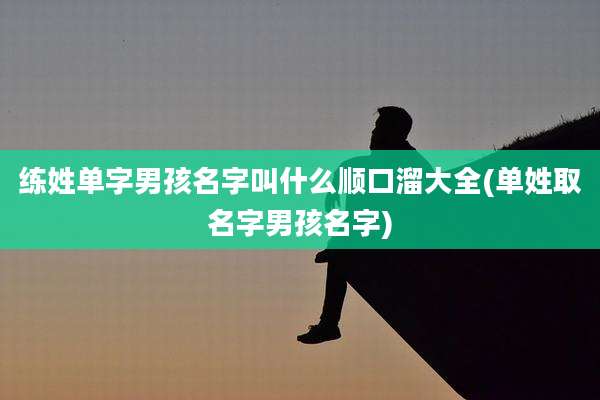 练姓单字男孩名字叫什么顺口溜大全(单姓取名字男孩名字)