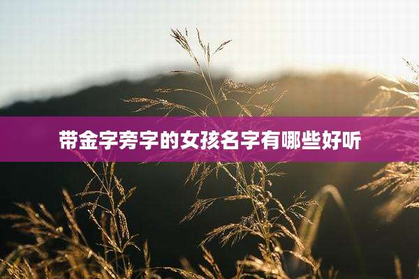 带金字旁字的女孩名字有哪些好听