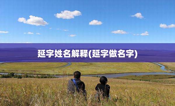 延字姓名解释(延字做名字)
