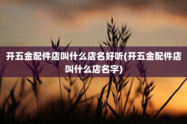 开五金配件店叫什么店名好听(开五金配件店叫什么店名字)