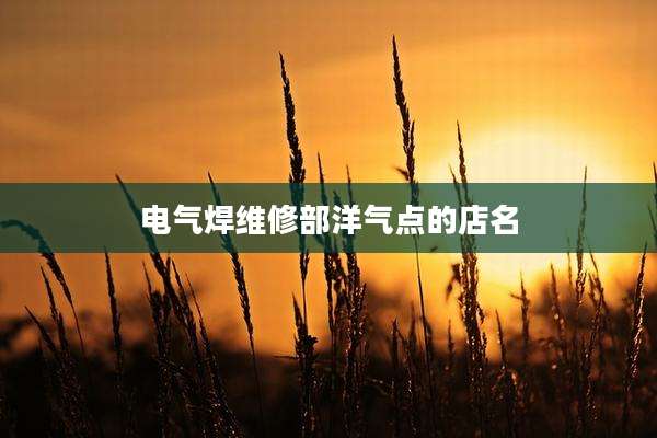 电气焊维修部洋气点的店名