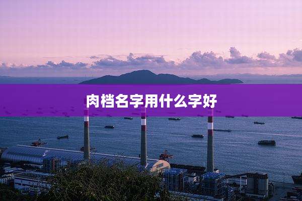肉档名字用什么字好